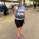Claire Arnott with her 2025 London Marathon medal