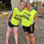 Volunteer tail runners Pauline Hamilton (left) and Caroline Wickham at the 2025 Club Championship