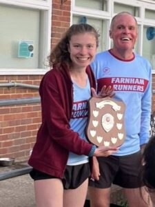 Laylan Pointon-Berkowitz with the ladies Under 23 shield at the 2025 Club Championship