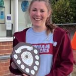 Gabi Hitchcock with the F45 ladies champion shield at the 2025 Club Championship