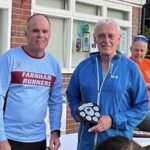 Justin Clarke presenting Robert Drummond with the first M80 shield at the 2025 Club Championship
