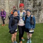 Linda Tyler (left) with Nick and Colette Grist before tackling the 2025 Gower 34 mile ultra