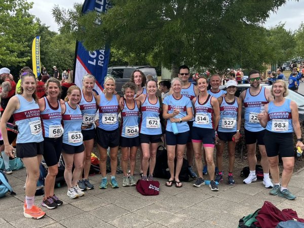 Farnham Runners group after the 2025 HRRL Lordshill 10k