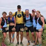 Linda Tyler, Kate Townsend, Ivan Chunnett, Craig Tate-Grimes, Kelly Lincoln and Colette Grist at the 2025 Hangars Way 50k