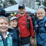 Left to right Kate Townsend, Colette Grist, Ivan Chunnett and Chris Raby before the 2025 New Forest Big Feat Trail races