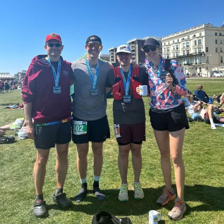 Ivan Chunnett, Harry May, James Fabian and Lizzie May at the 2025 Run to the Sea 50km