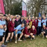 Farnham Runners group before the start of the 2025 SXCL Lord Wandsworth cross-country race