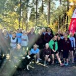 Farnham Runners group before the start of the 2025 SXCL Silchester cross-country race