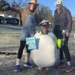The three winners of the 2025 Club Handicap race, left to right, 2nd Lina Haines, 1st Harry May and 3rd Jess Lira