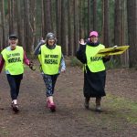 Left to tight last runner marshals Tina Longman, Penny Schnabel and Candy Waller at the 2026 SXCL race in the Bourne