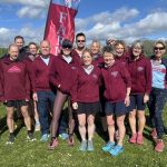 Farnham Runners team group before the start of the 2026 SXCL Alver Valley cross country race